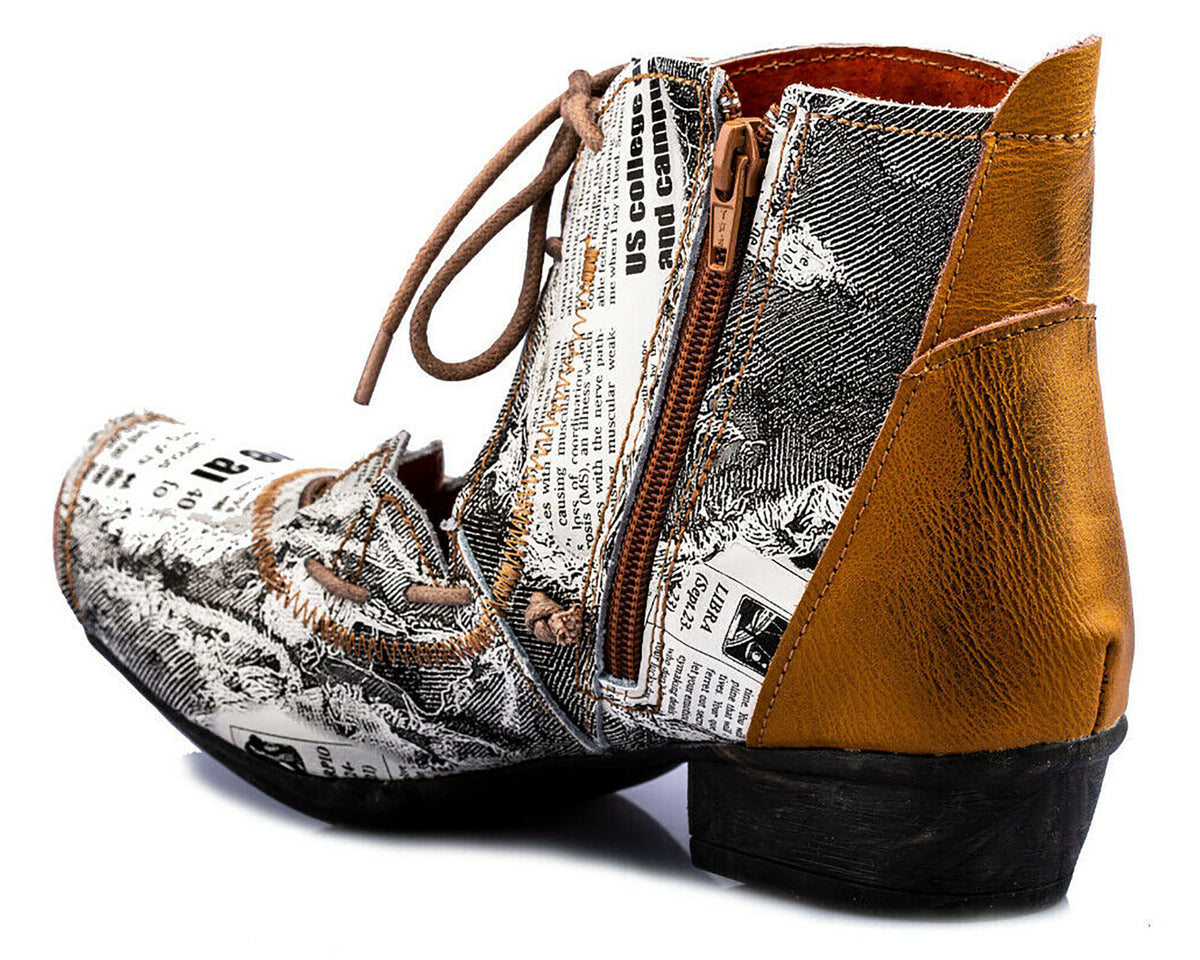 Damenschuhe | TMA 8778 | modischer Damen Halbschuh | Schnürer | Echtleder | braun | Größen 36 - 42