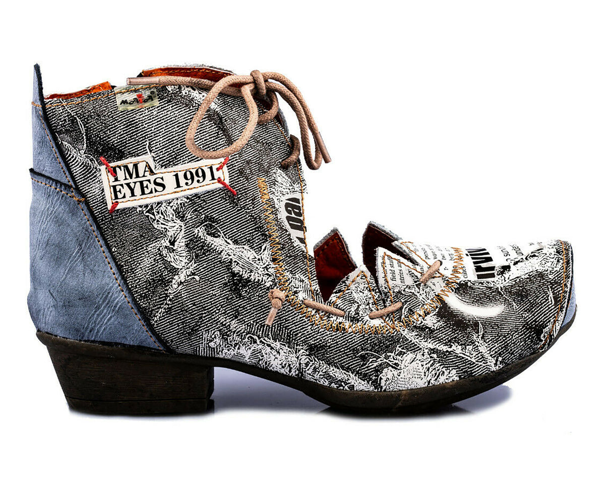 Damenschuhe | TMA 8778 | modischer Damen Halbschuh | Schnürer | Echtleder | schwarz | Größen 36 - 42