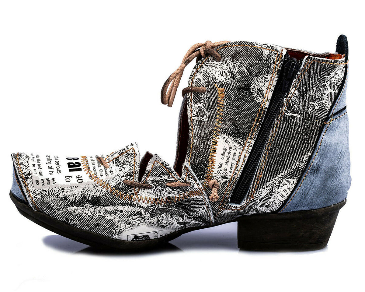 Damenschuhe | TMA 8778 | modischer Damen Halbschuh | Schnürer | Echtleder | schwarz | Größen 36 - 42