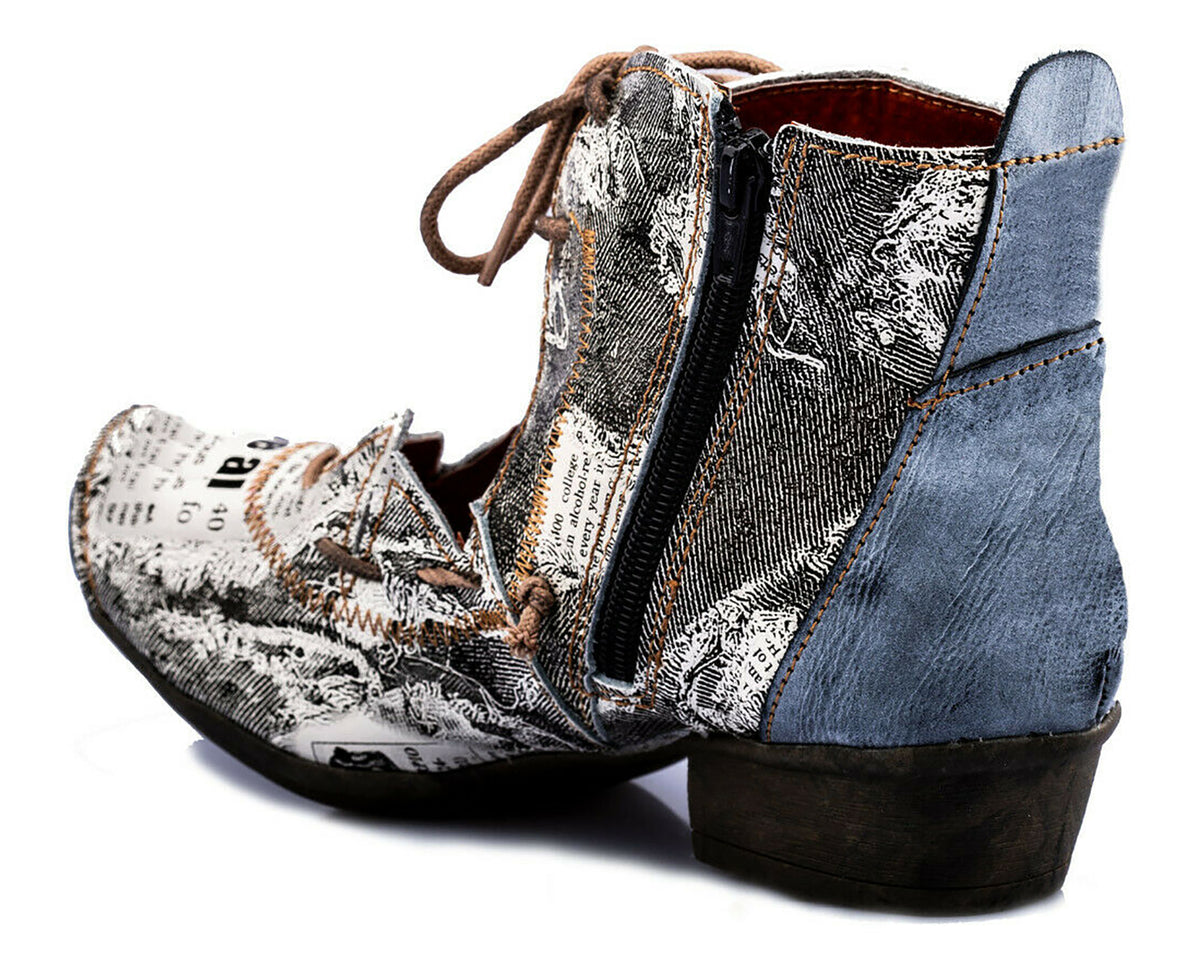 Damenschuhe | TMA 8778 | modischer Damen Halbschuh | Schnürer | Echtleder | schwarz | Größen 36 - 42
