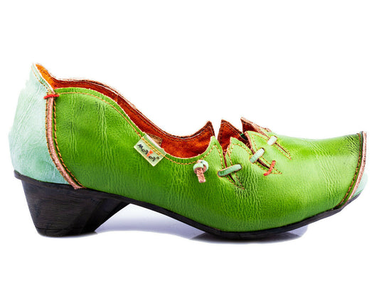 Pumps | TMA 8787 | Damen Halbschuhe mit Absatz | Echtleder Schuhe | grün | Größen 36 - 42