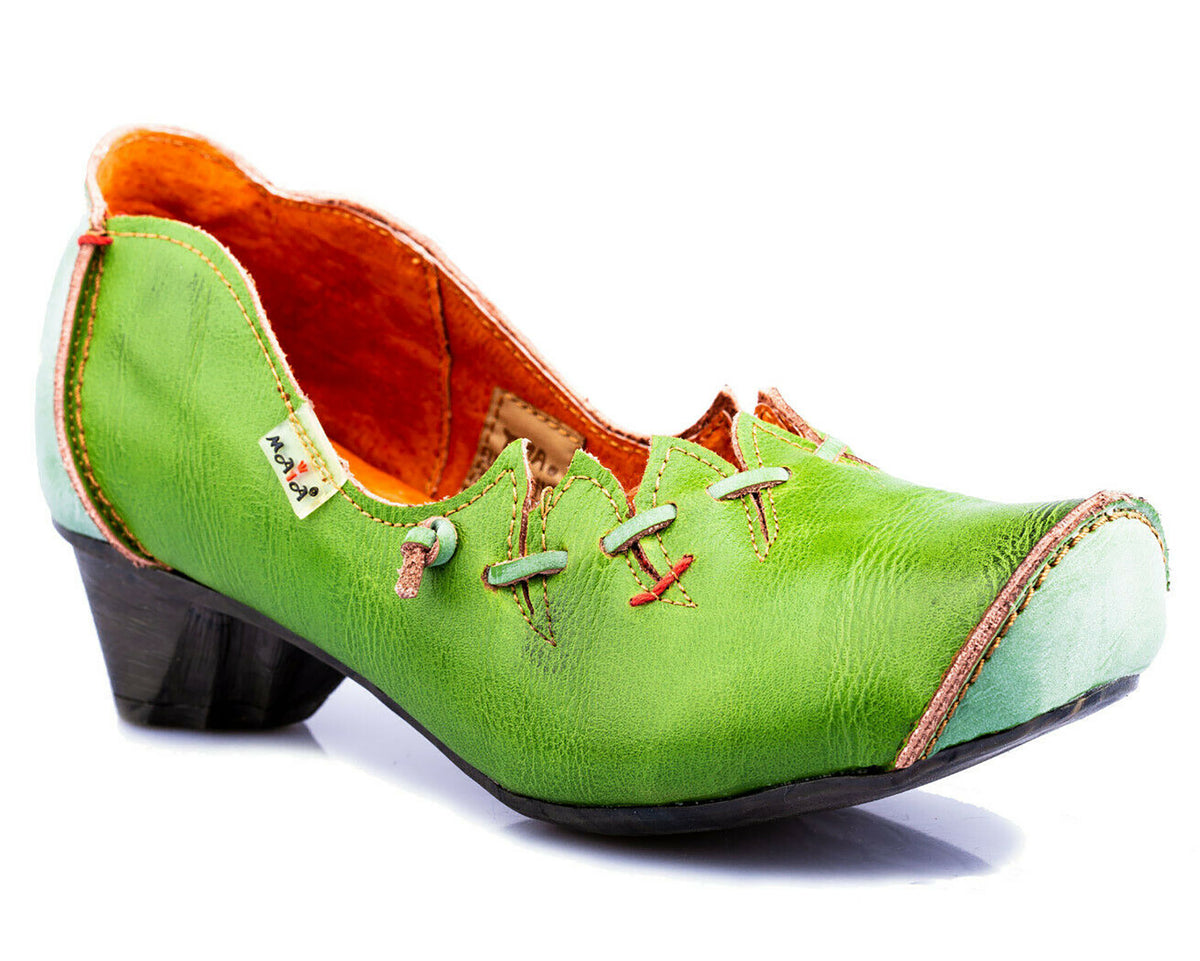 Pumps | TMA 8787 | Damen Halbschuhe mit Absatz | Echtleder Schuhe | grün | Größen 36 - 42
