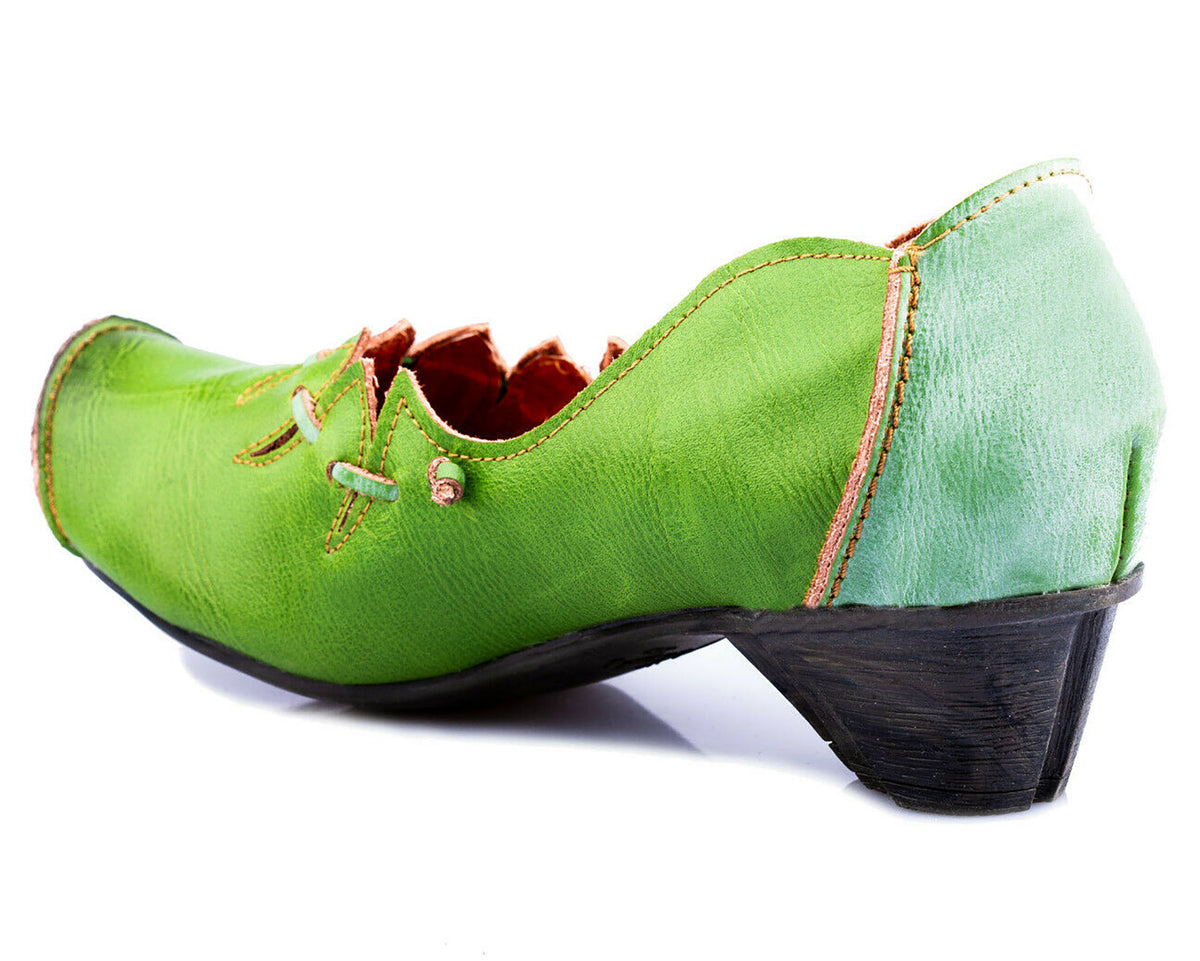 Pumps | TMA 8787 | Damen Halbschuhe mit Absatz | Echtleder Schuhe | grün | Größen 36 - 42