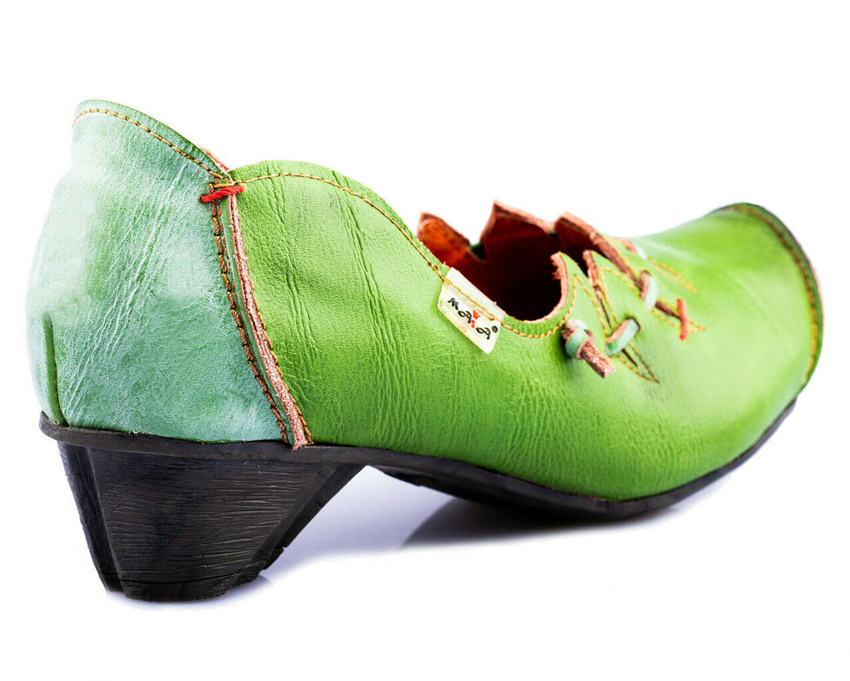 Pumps | TMA 8787 | Damen Halbschuhe mit Absatz | Echtleder Schuhe | grün | Größen 36 - 42