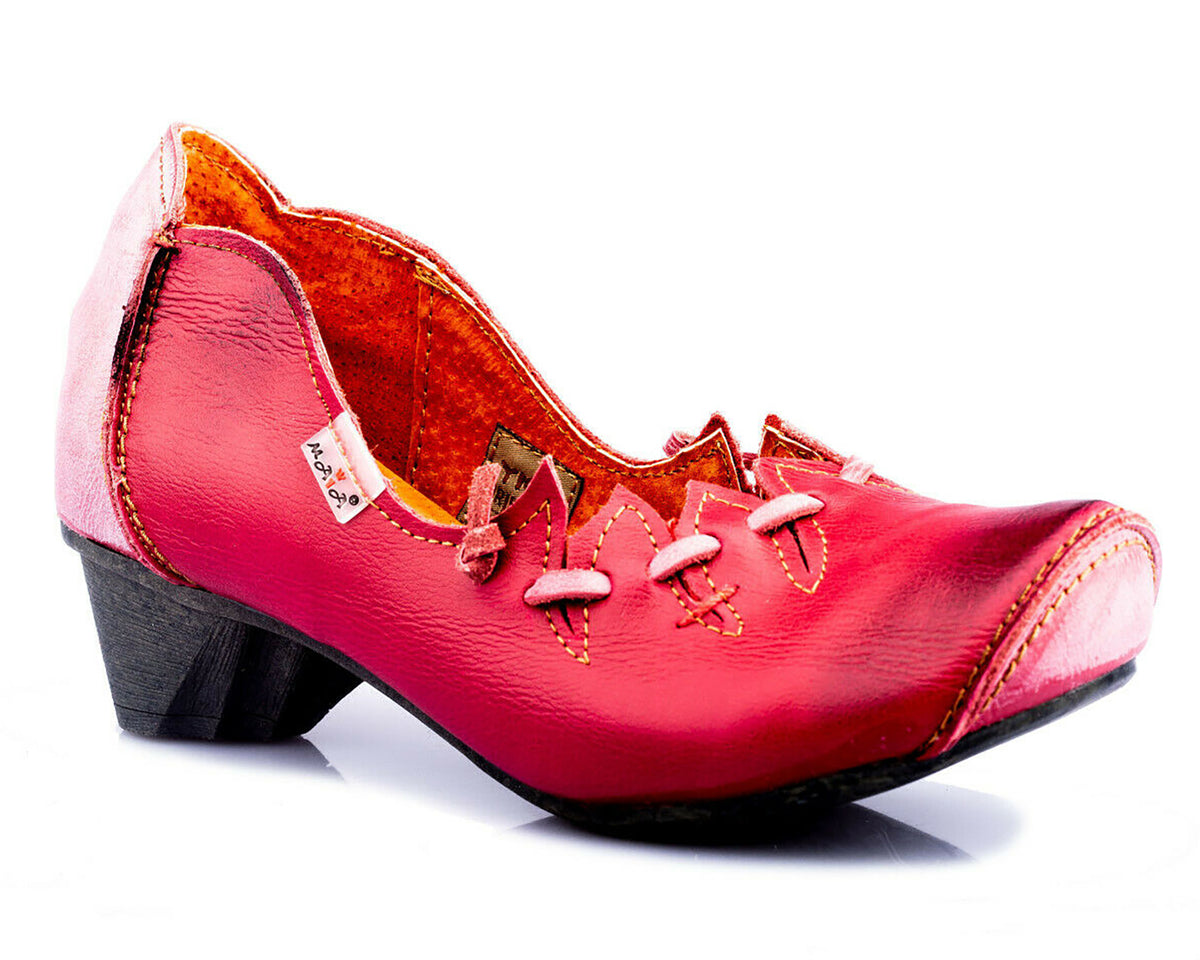 Pumps | TMA 8787 | Damen Halbschuhe mit Absatz | Echtleder Schuhe | rot | Größen 36 - 42