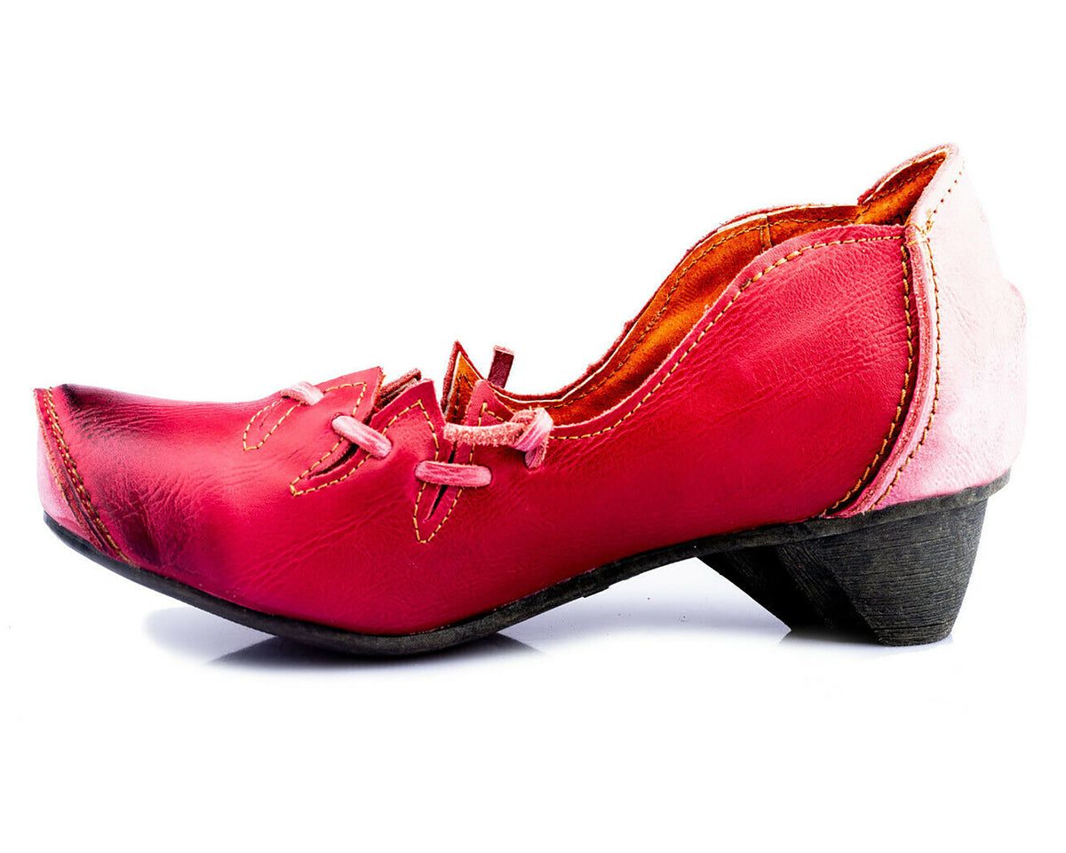 Pumps | TMA 8787 | Damen Halbschuhe mit Absatz | Echtleder Schuhe | rot | Größen 36 - 42
