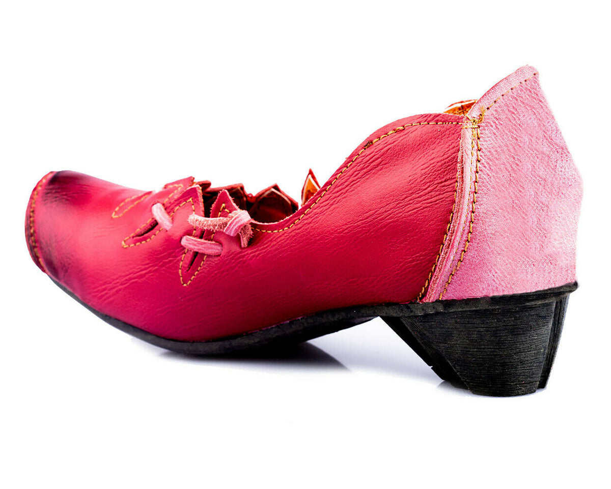 Pumps | TMA 8787 | Damen Halbschuhe mit Absatz | Echtleder Schuhe | rot | Größen 36 - 42