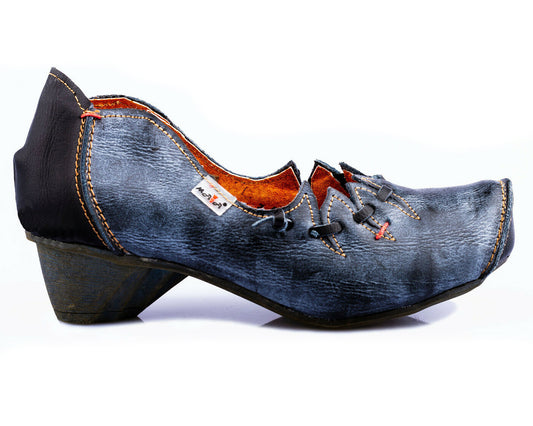 Pumps | TMA 8787 | Damen Halbschuhe mit Absatz | Echtleder Schuhe | schwarz | Größen 36 - 42