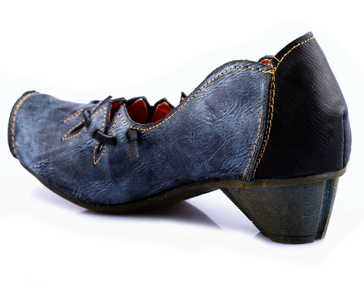 Pumps | TMA 8787 | Damen Halbschuhe mit Absatz | Echtleder Schuhe | schwarz | Größen 36 - 42