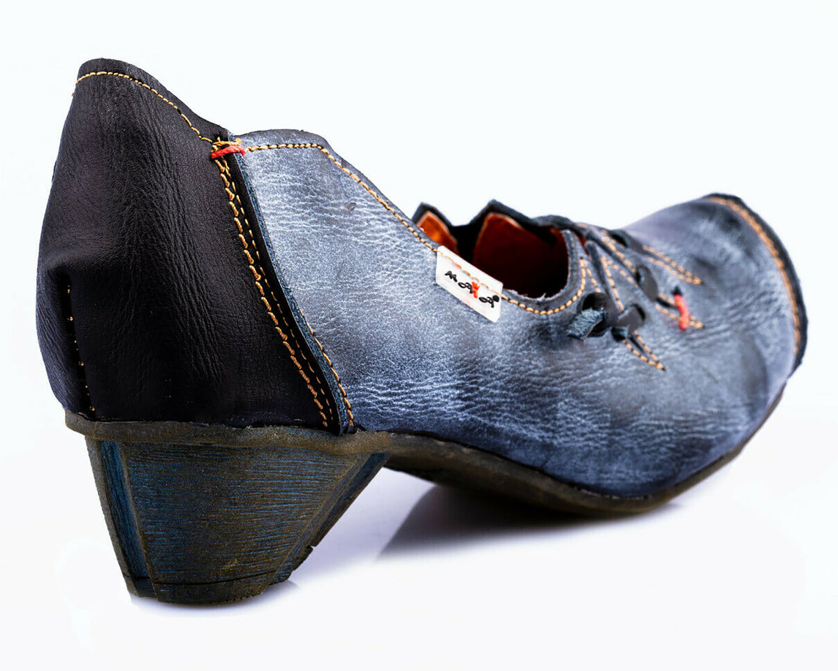 Pumps | TMA 8787 | Damen Halbschuhe mit Absatz | Echtleder Schuhe | schwarz | Größen 36 - 42