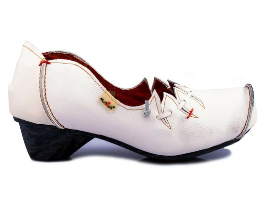 Pumps | TMA 8787 | Damen Halbschuhe mit Absatz | Echtleder Schuhe | weiß | Größen 36 - 42