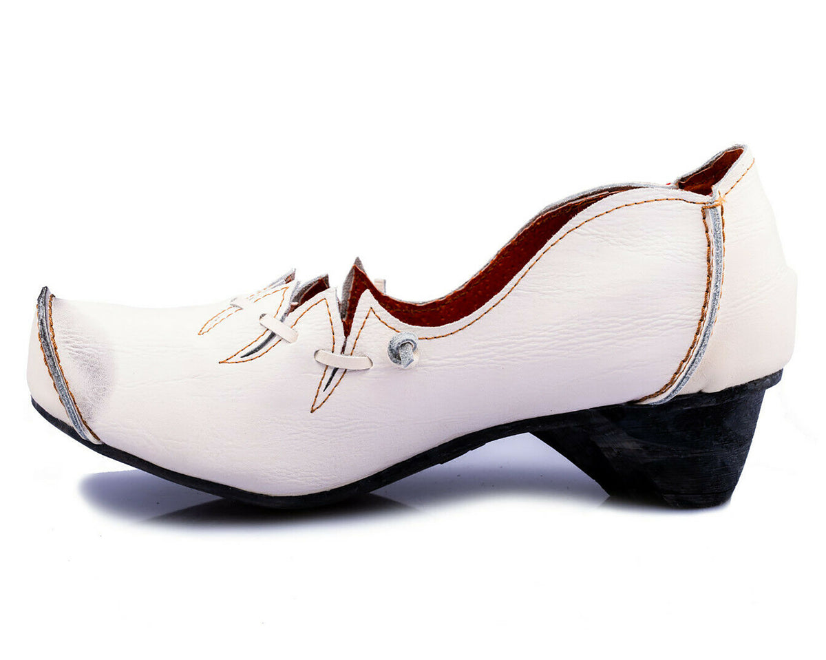Pumps | TMA 8787 | Damen Halbschuhe mit Absatz | Echtleder Schuhe | weiß | Größen 36 - 42