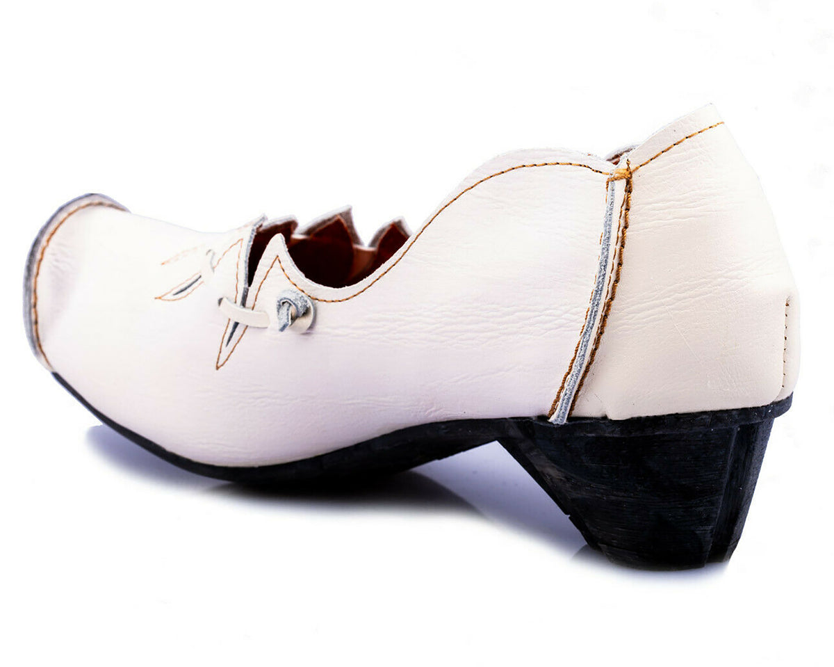 Pumps | TMA 8787 | Damen Halbschuhe mit Absatz | Echtleder Schuhe | weiß | Größen 36 - 42