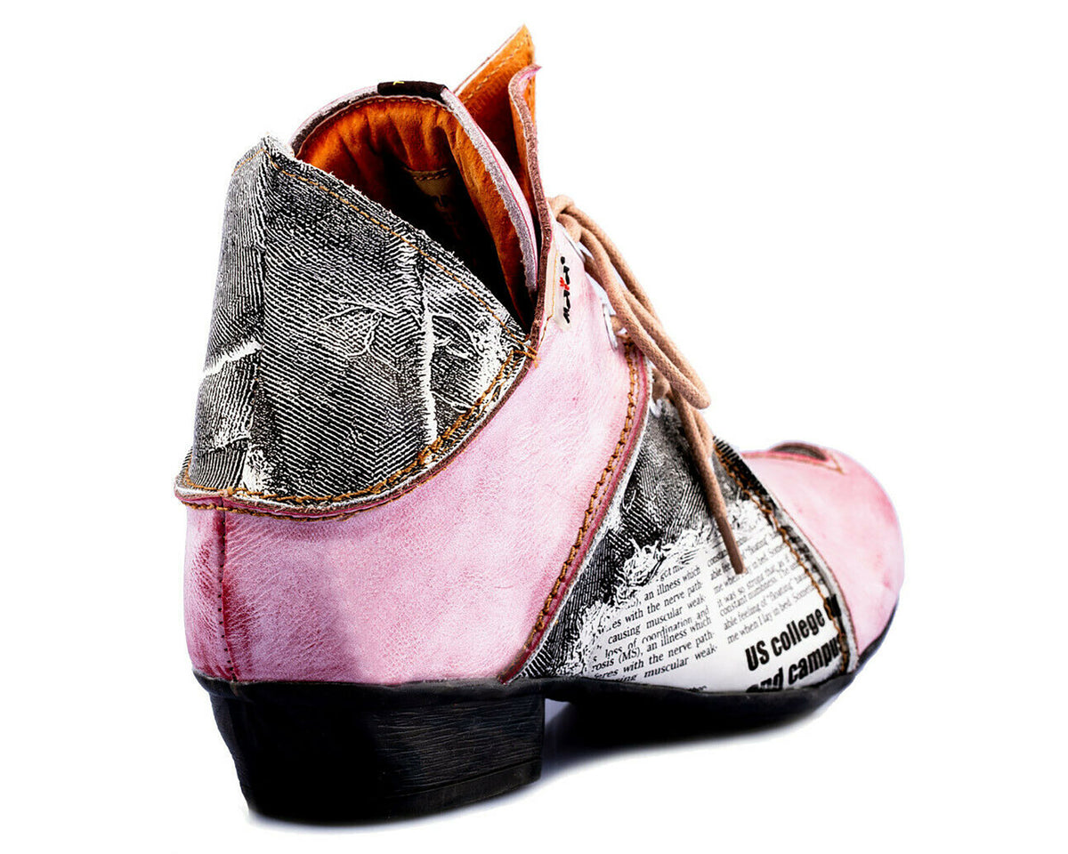 Damenschuhe | TMA 8818 | modischer Damen Halbschuh | Boots | Schnürer | Echtleder | rot | Größen 36 - 42
