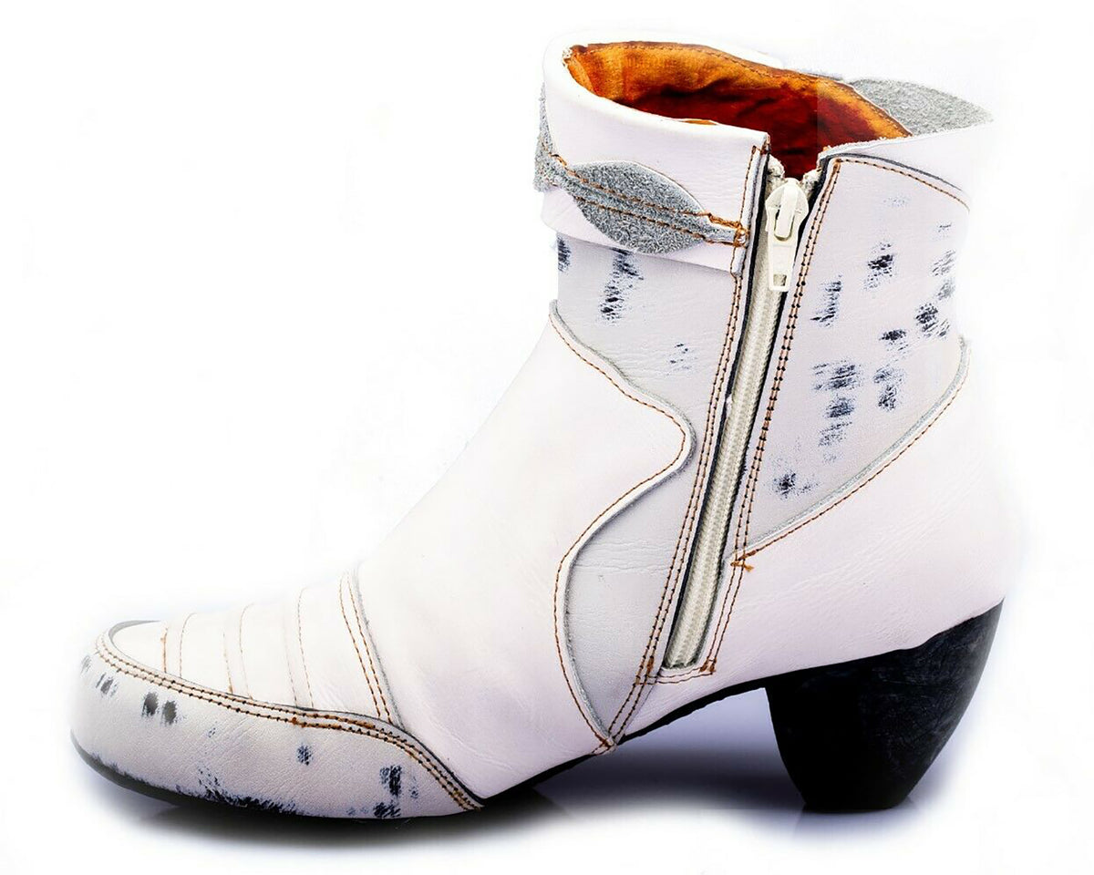 Damen Stiefeletten | TMA 8909 | Frühjahr | Sommer | Herbst | Echtleder | weiß | Größen 36 - 42