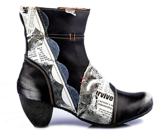 Damen Stiefeletten | TMA 8911 | Frühjahr | Sommer | Herbst | Echtleder | schwarz | Größen 36 - 42