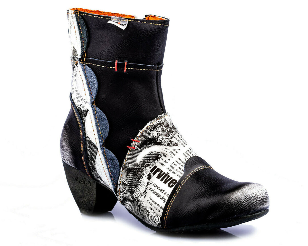 Damen Stiefeletten | TMA 8911 | Frühjahr | Sommer | Herbst | Echtleder | schwarz | Größen 36 - 42