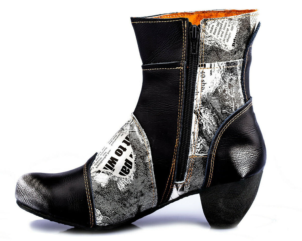 Damen Stiefeletten | TMA 8911 | Frühjahr | Sommer | Herbst | Echtleder | schwarz | Größen 36 - 42