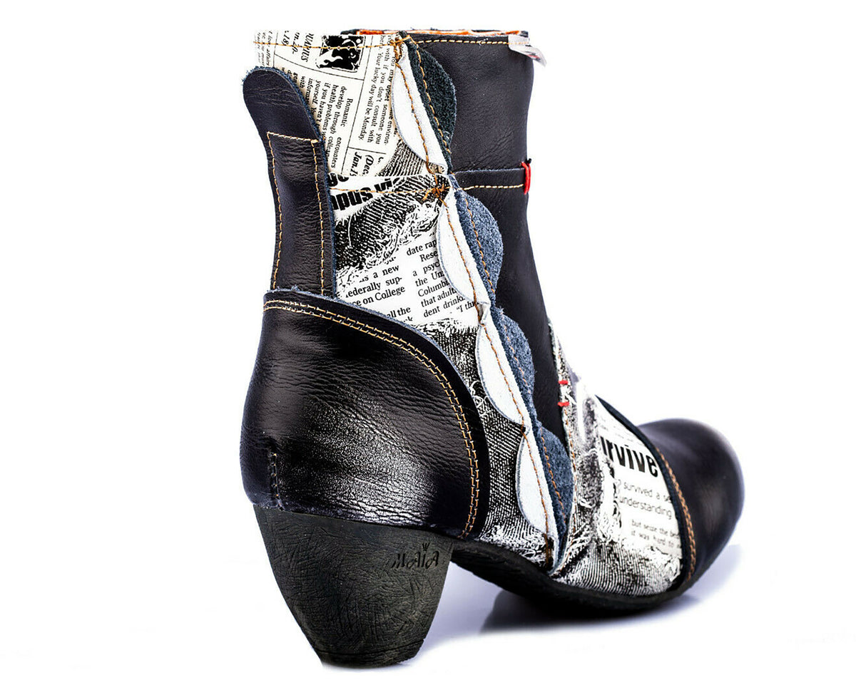 Damen Stiefeletten | TMA 8911 | Frühjahr | Sommer | Herbst | Echtleder | schwarz | Größen 36 - 42