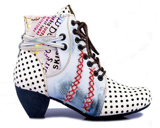Damen Stiefeletten | TMA 8979 | Frühjahr | Sommer | Herbst | Echtleder | weiß | Größen 36 - 42