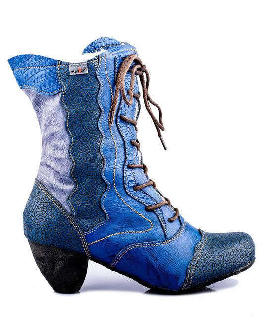 Damenstiefel | TMA 8991 | modische Stiefel für Damen | Winter | gefüttert | Echtleder | blau | Größen 36 - 42