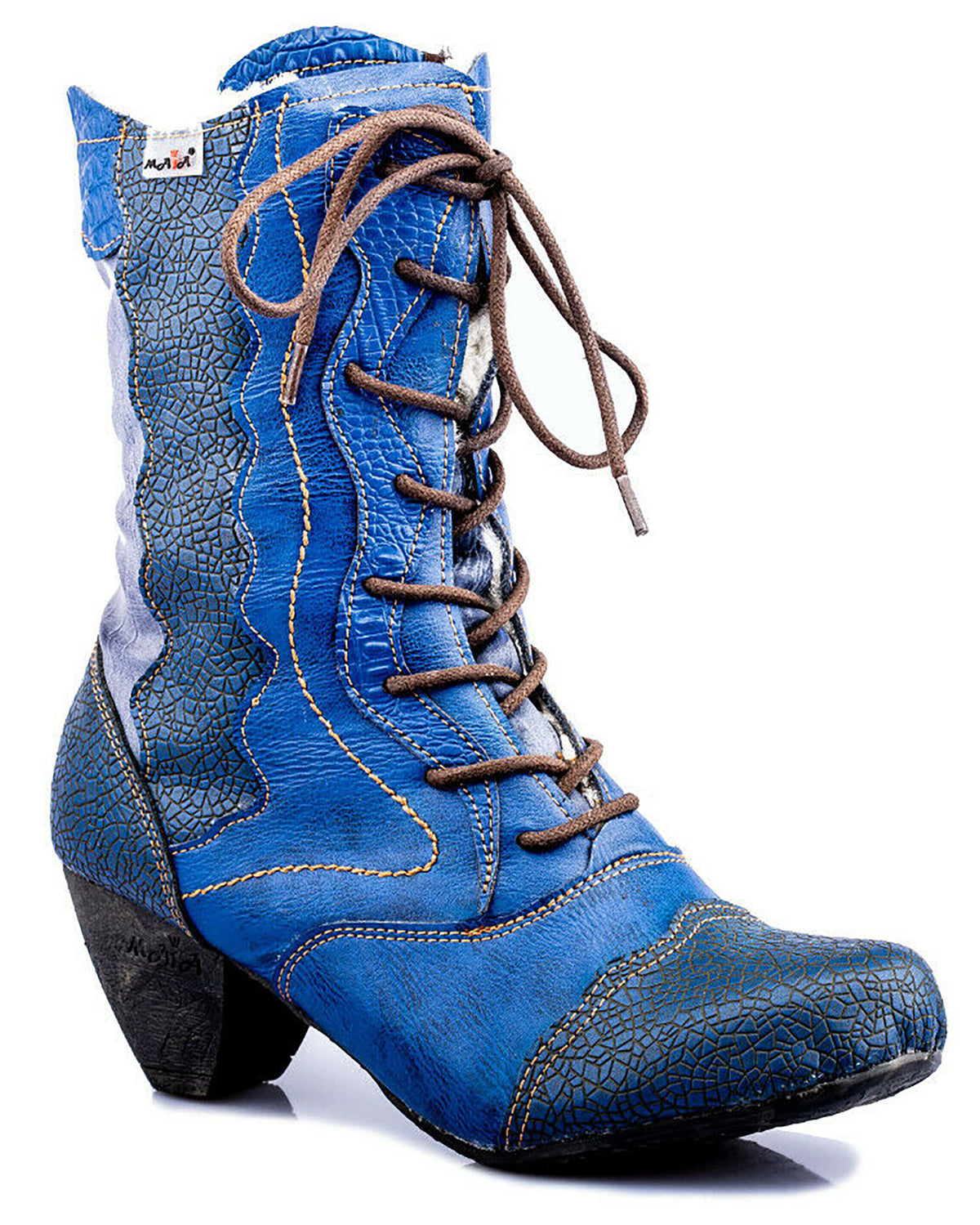 Damenstiefel | TMA 8991 | modische Stiefel für Damen | Winter | gefüttert | Echtleder | blau | Größen 36 - 42