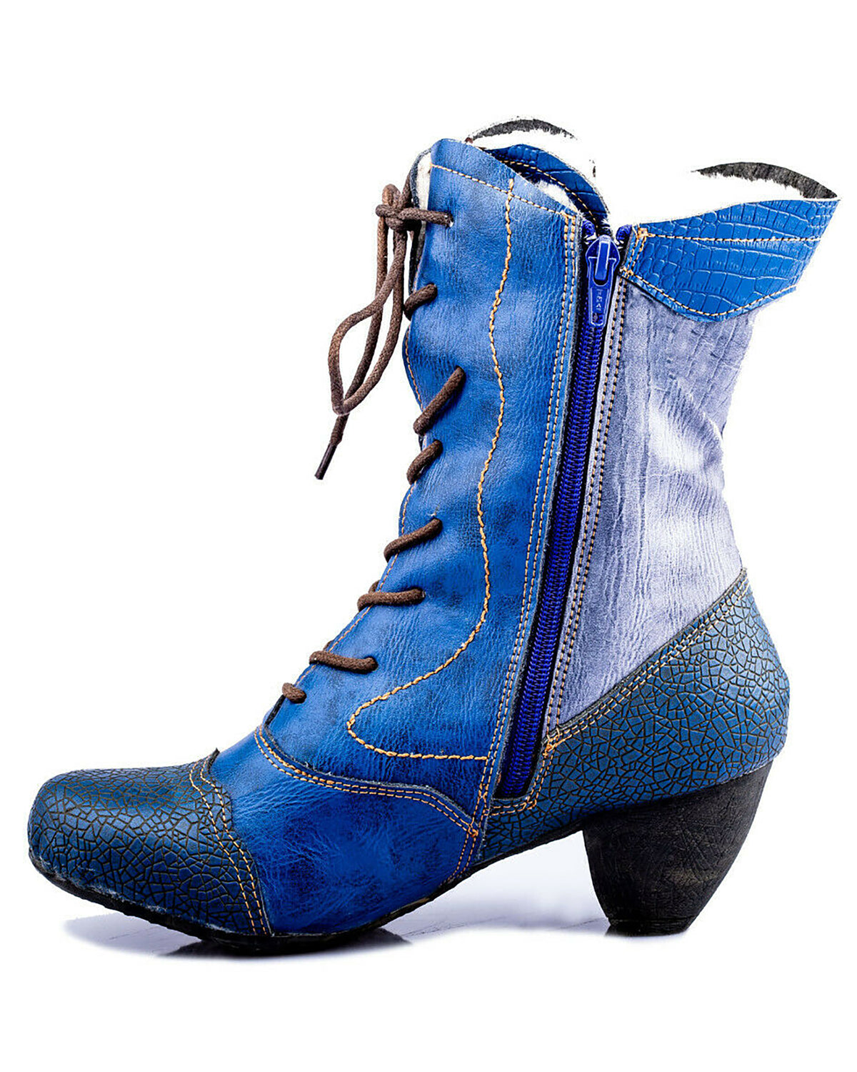 Damenstiefel | TMA 8991 | modische Stiefel für Damen | Winter | gefüttert | Echtleder | blau | Größen 36 - 42