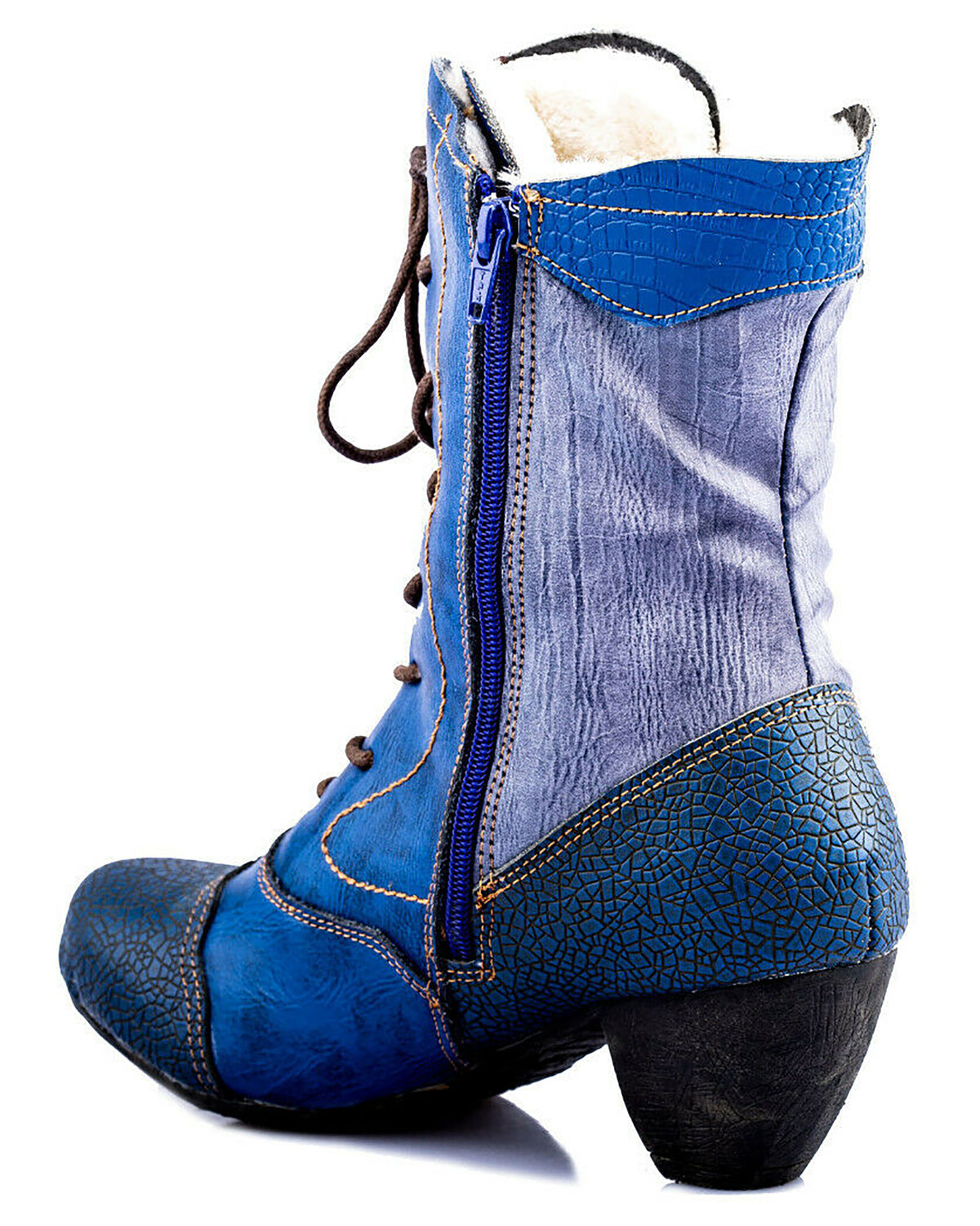Damenstiefel | TMA 8991 | modische Stiefel für Damen | Winter | gefüttert | Echtleder | blau | Größen 36 - 42