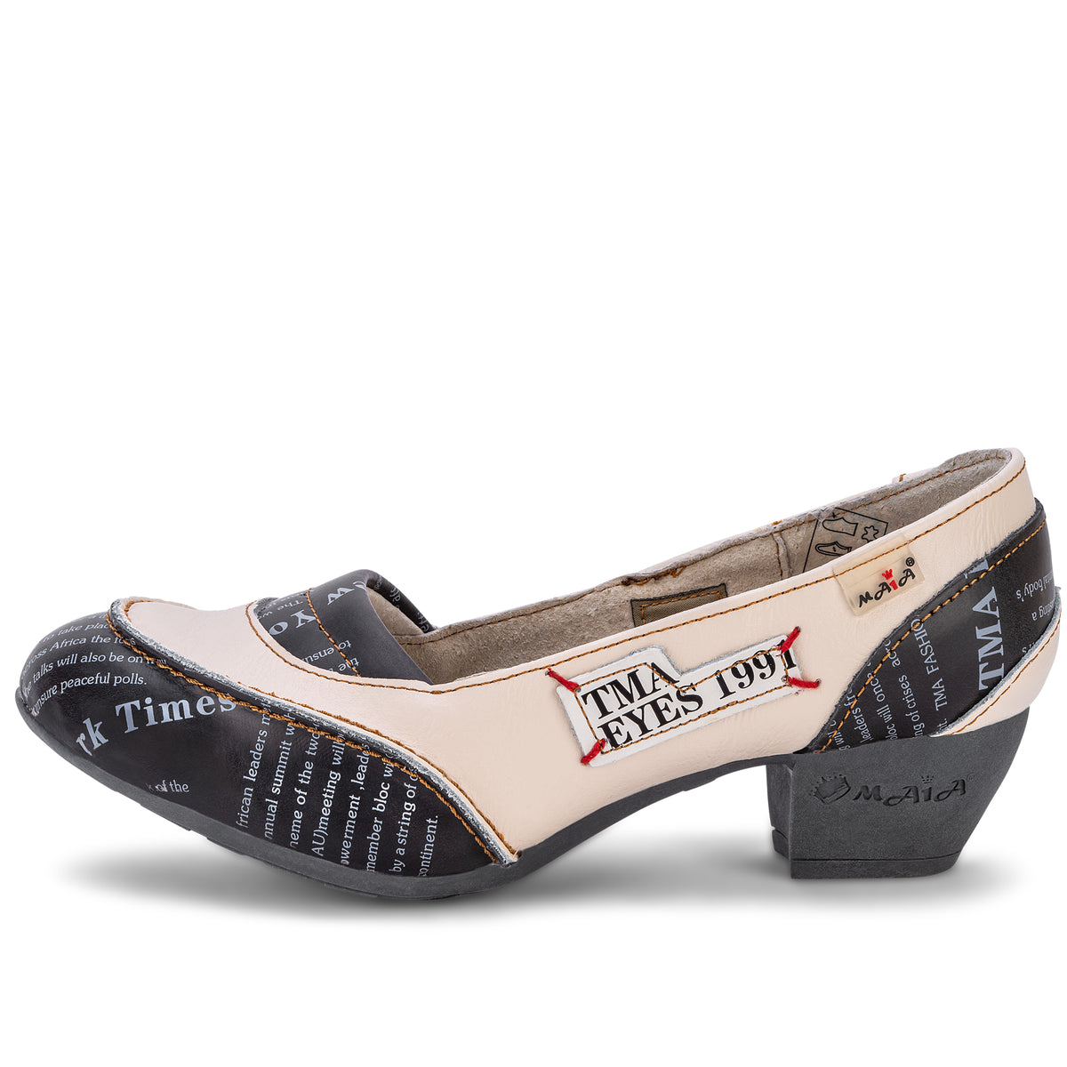 Pumps | TMA 6126 | Damen Halbschuhe mit Absatz | Echtleder | weiss | Größen 36 - 42